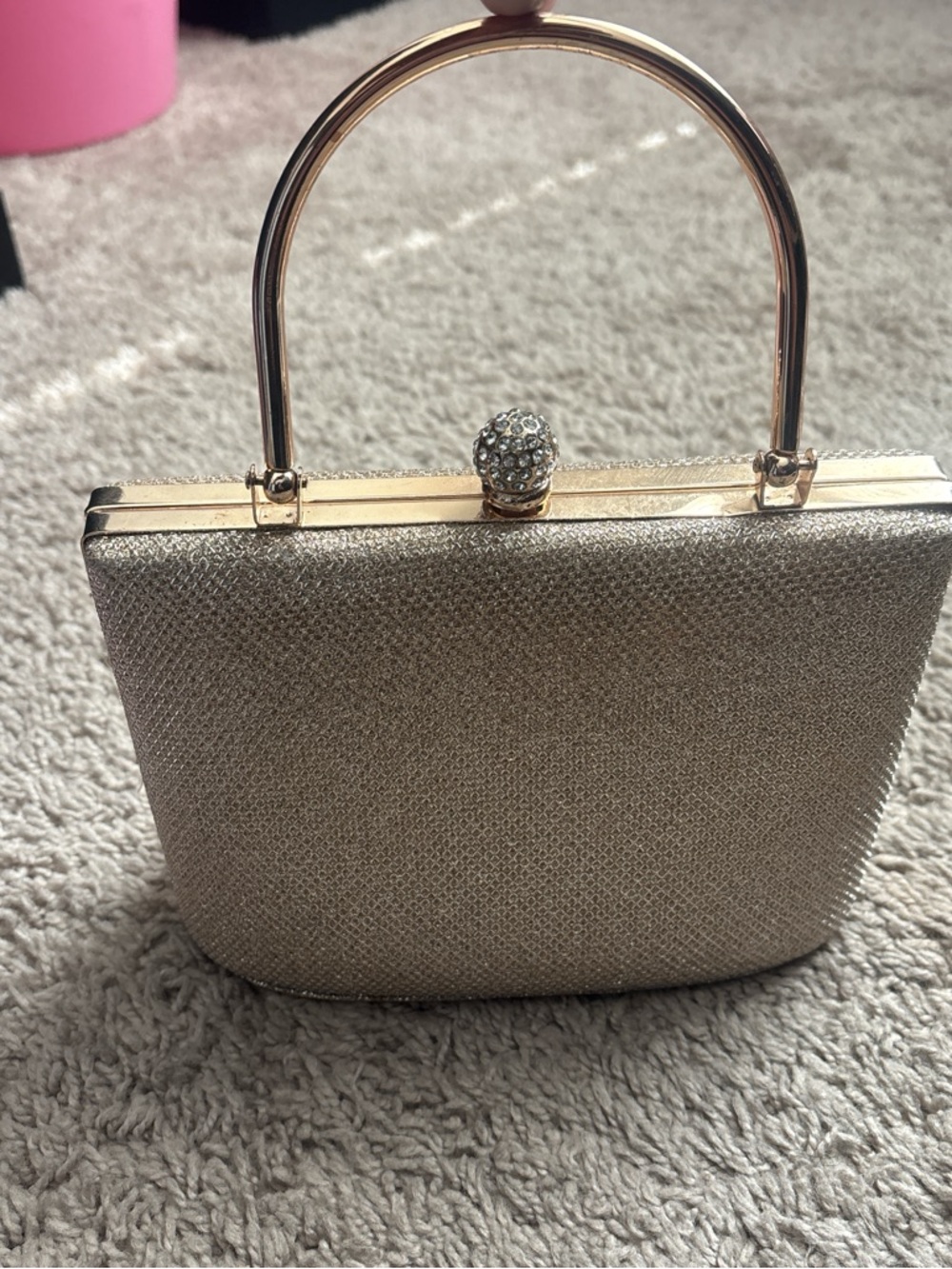 Elegant Metallic Gold Evening Top-Handle Bag